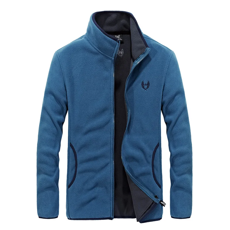 YIHUAHOO повседневная куртка мужская Плюс Размер 6XL 7XL 8XL флисовая ветровка из мягкой ткани весна осень легкий велосипед Толстовка пальто для мужчин - Цвет: Синий