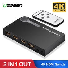 Ugreen HDMI Splitter Switch 3 Input 1 Output 4K HDMI Switcher for PC Laptop XBOX 360 PS3 PS4 Nintendo Switch 3 Port HDMI Adapter