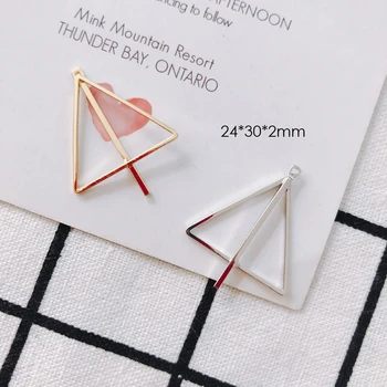 

6pieces / lot Alloy trianglwhite k k gold earringsSupplies for Jewelry AccessoriesClasps & HooksOther