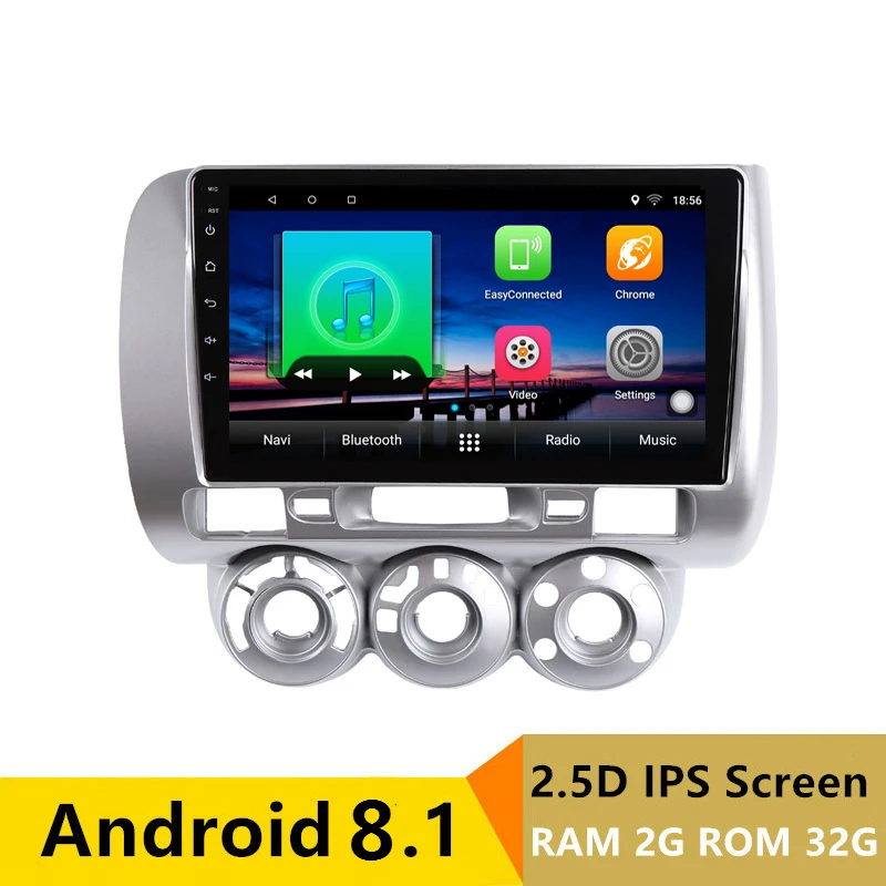 

9" 2+32G 2.5D IPS Android 8.1 Car DVD Multimedia Player GPS For honda Fit jazz 2004 2005 2006 2007 audio radio stereo navigation