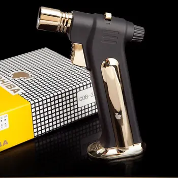 

Cohiba Black&Golden Gun Metal&Plastic Torch Jet Flame Cigar Desk Lighter