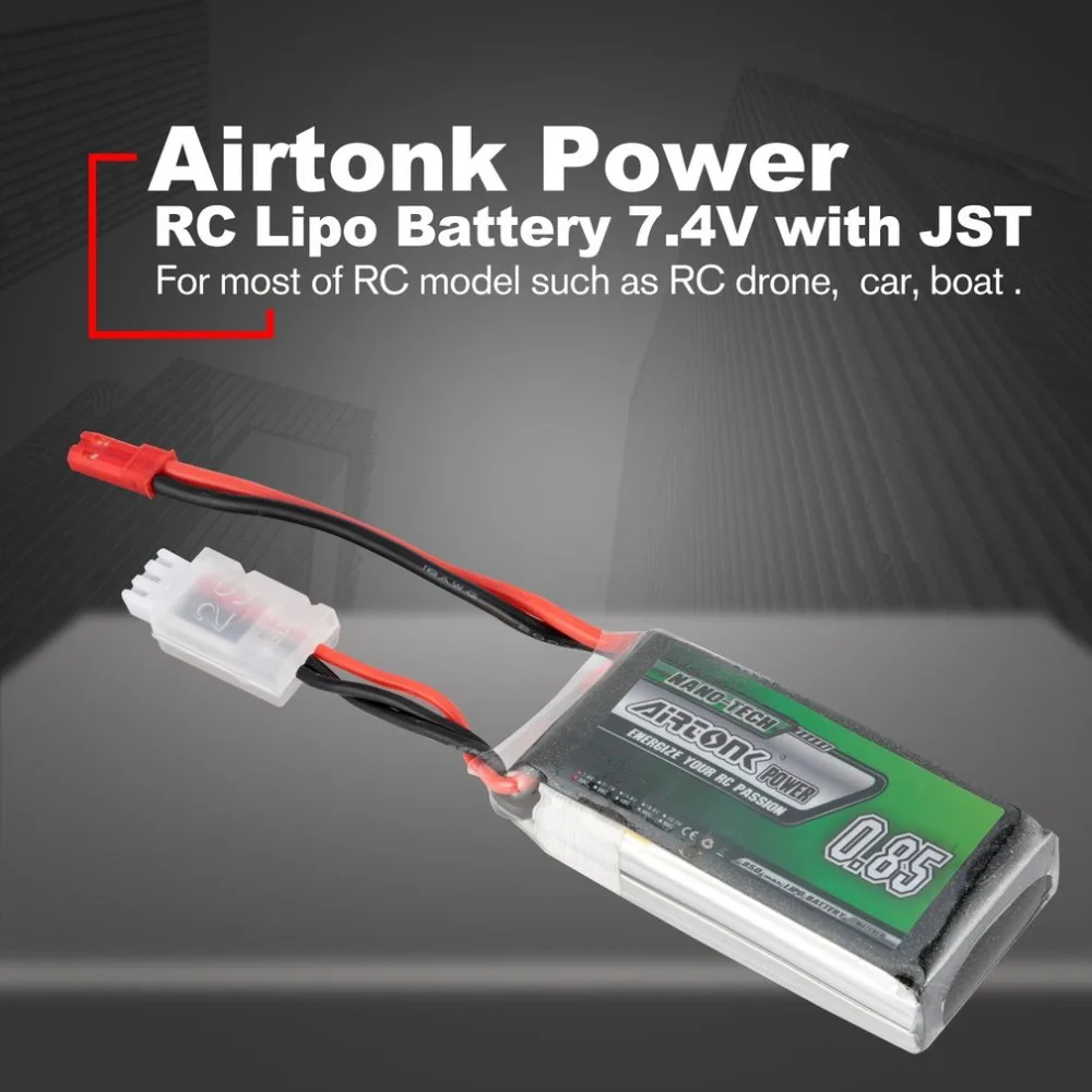 Airtonk мощность 7 4 В 850 мАч 30C 2 S 1 P Lipo батарея JST Plug перезаряжаемые для RC гоночный Дрон