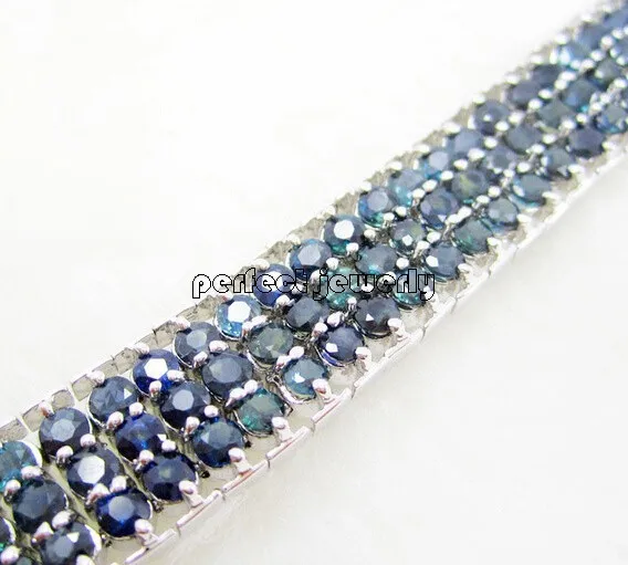 

Sapphire bracelet Free shipping Chain bracelet Per Jewelry Real and natural sapphire Fine jewelry 0.15ct*150pcs gems #14090920