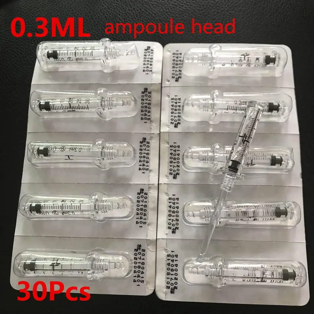 0,3 мл одноразовая ампульная головка для гиалуроновой ручки расходные материалы стерильный распылитель Гиалуроновый пистолет для удаления морщин шприц для подтяжки губ - Габаритные размеры: A