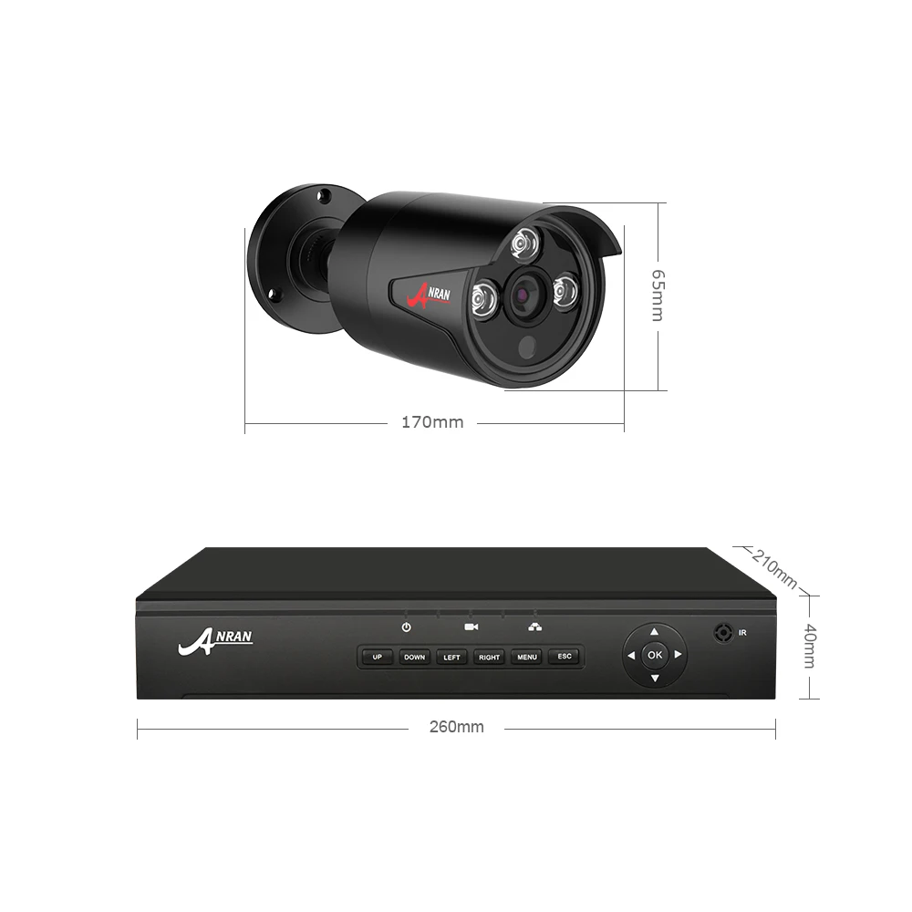 Камера Наружного видеонаблюдения ANRAN P2P 4 канальная NVR 48 В POE 1080P HD ИК датчик