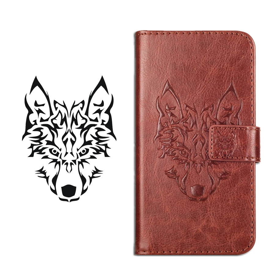 

GUCOON Wolf Case for General Mobile GM 8 Case Wallet Phone Cover for General Mobile GM8 Case Coque Holder Bag