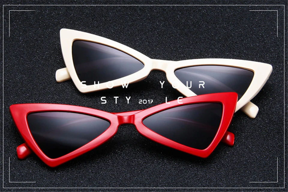 NEW brand design new European American cat eye glasses sunglasses ladies retro sunglasses transparent box colorful glasses (2)