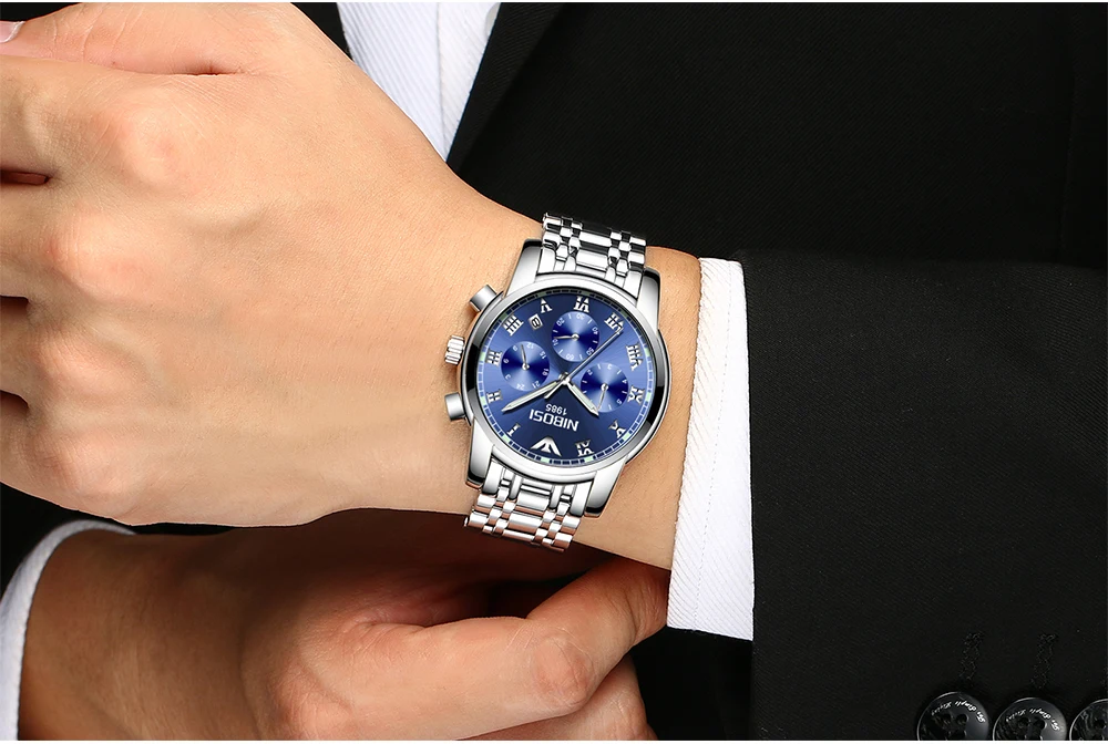 Saat Watch Men Gold Luxury 2017 NIBOSI Full Steel Wrist Watch Brand Dress Mens Watches Blue Uhren Herren Wasserdicht  (19)