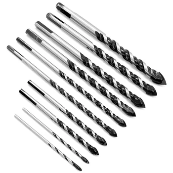

10pcs Drill Bits Multi-functional Extended Glass Drill Bit Triangle Drill Bits For Ceramic Tile Concrete Glass Marble Tool