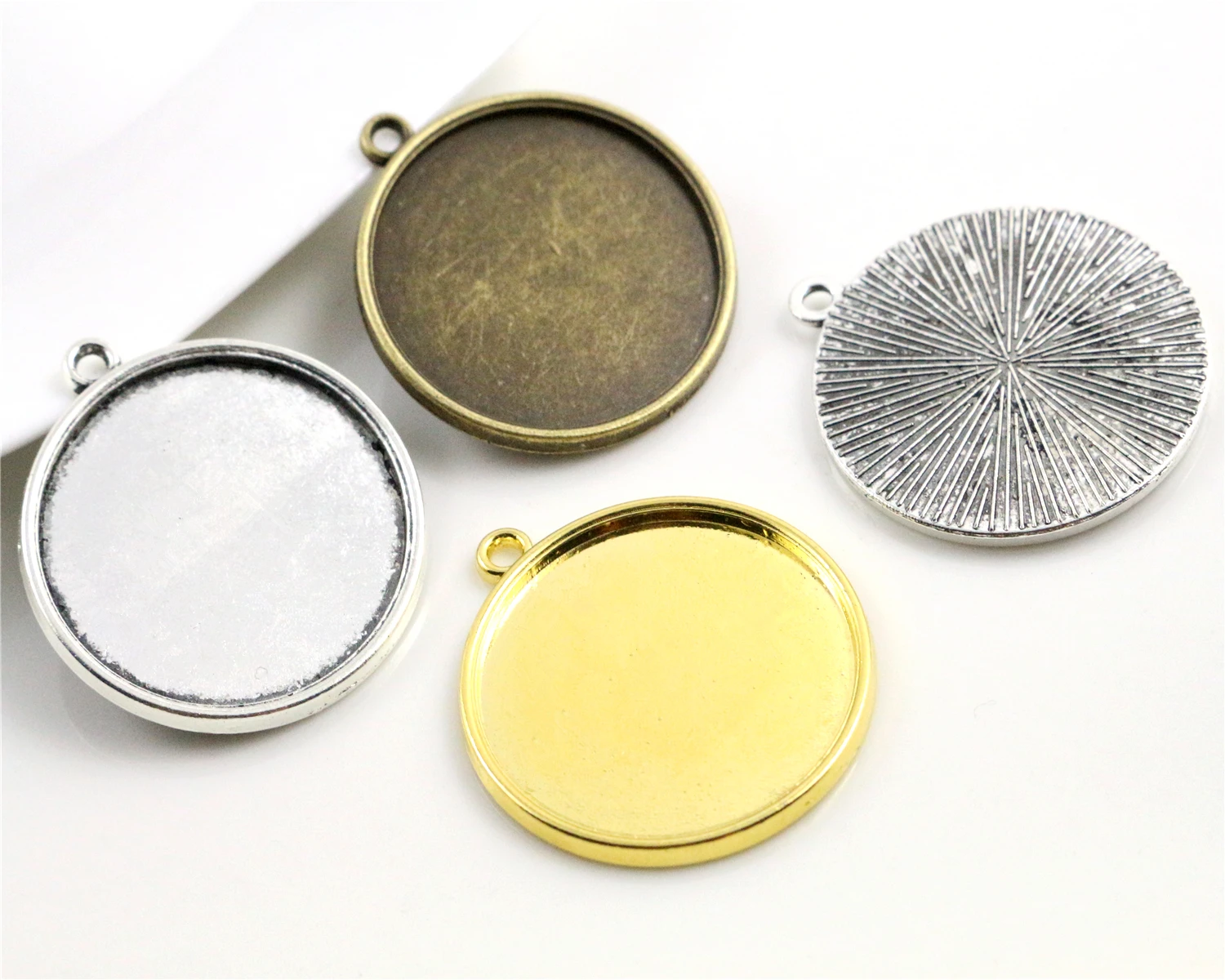 Новая мода 10 шт 25 мм Внутренний размер античное серебро золото и бронза розовое золото цвета покрытием простой Кабошон База Установка кулон