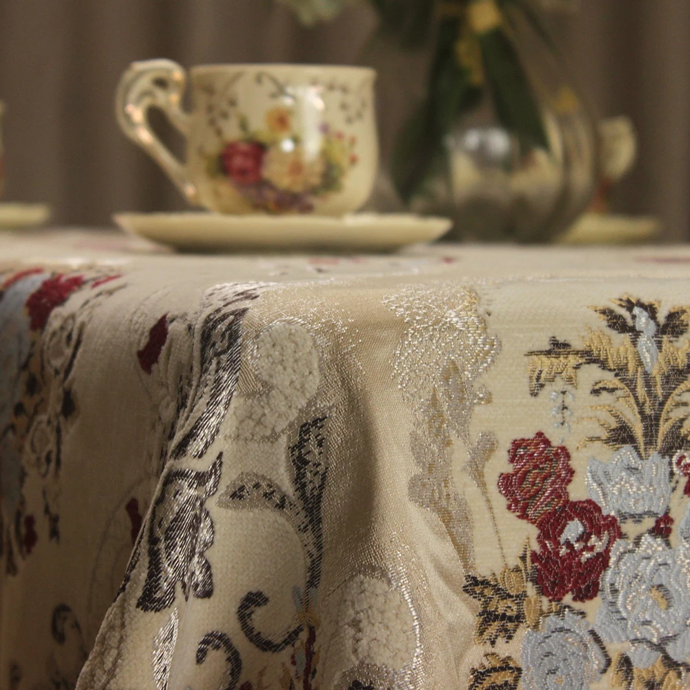 CURCYA скатерть Роскошная шенилловая жаккардовая Цветочная Классическая ...