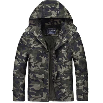 

New Jacket mens Harajuku Skateboard Sporting Camouflage Outdoors Hat detachable Jackets Men military Clothes Coats streetwear