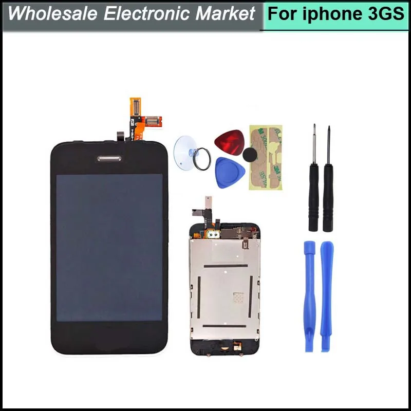 Free Tracking New Repair LCD Display Touch Screen Digitizer with Homebutton Assembly Front Cover for Apple