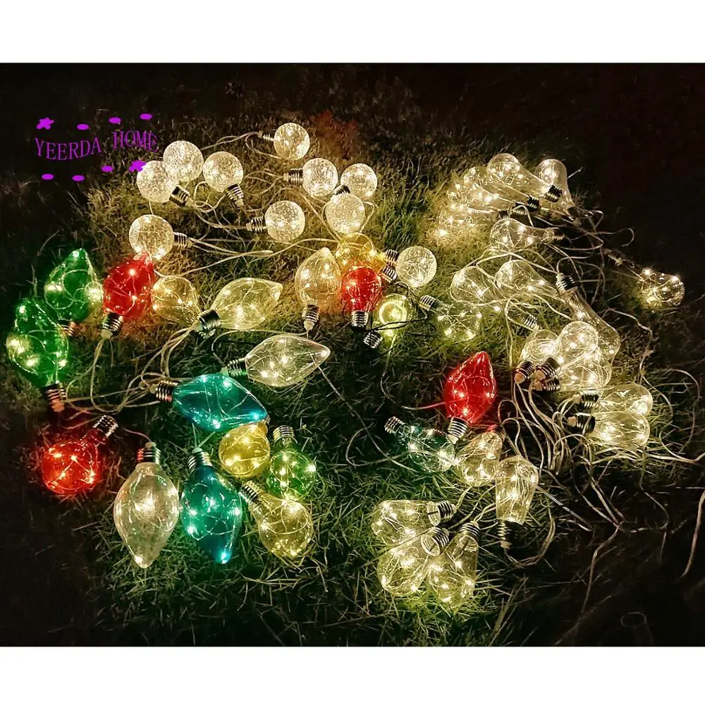 

2019 New 50 LEDS 5.2M Simulation Bulb Style Solar Lamp Power LED String Solar Garlands Garden Christmas Decor For Outdoor