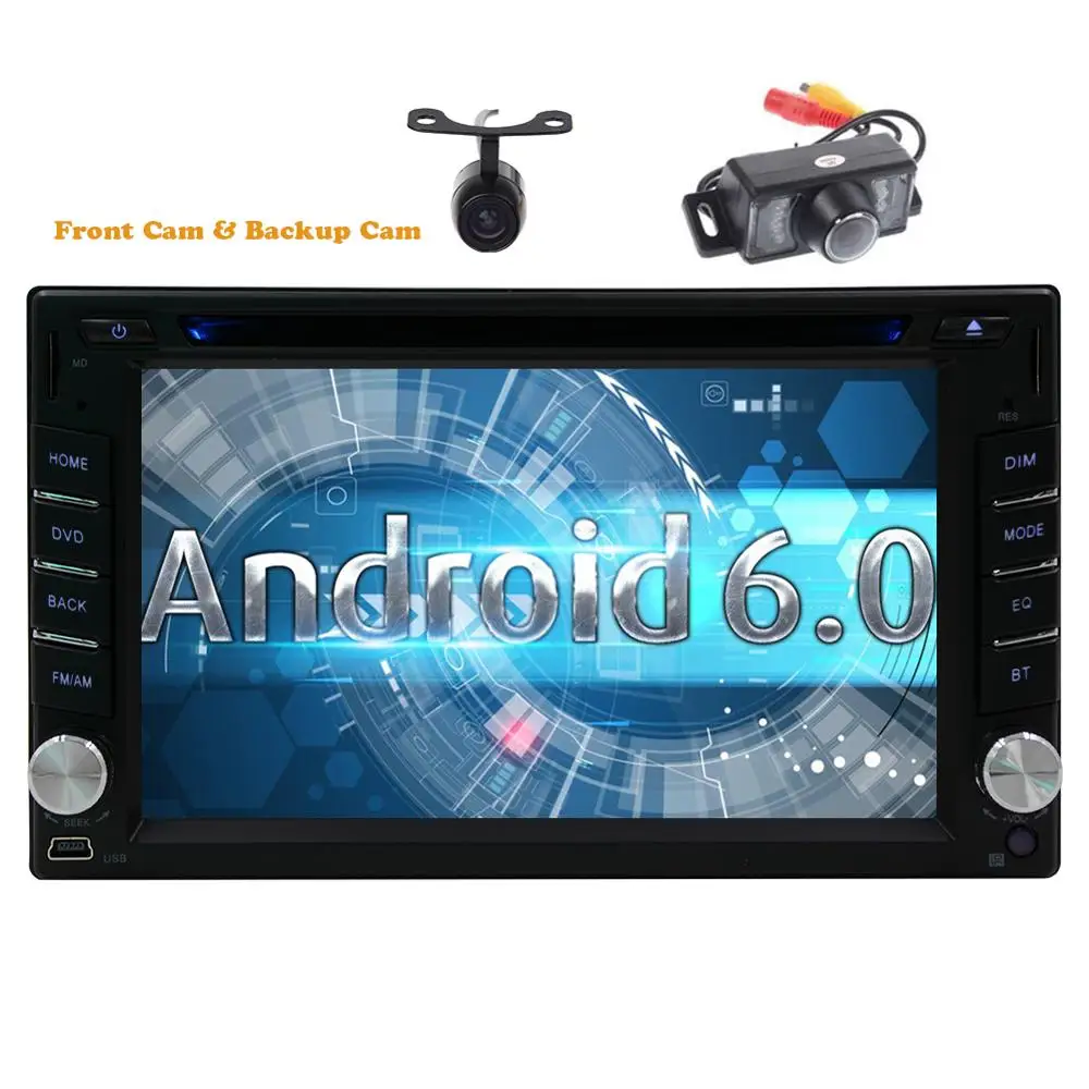 Cheap Include Front & Rearview Cameras Double 2din Android 6.0 Car Stereo DVD Video Player GPS Navigation in Dash car gps Autoradio 2