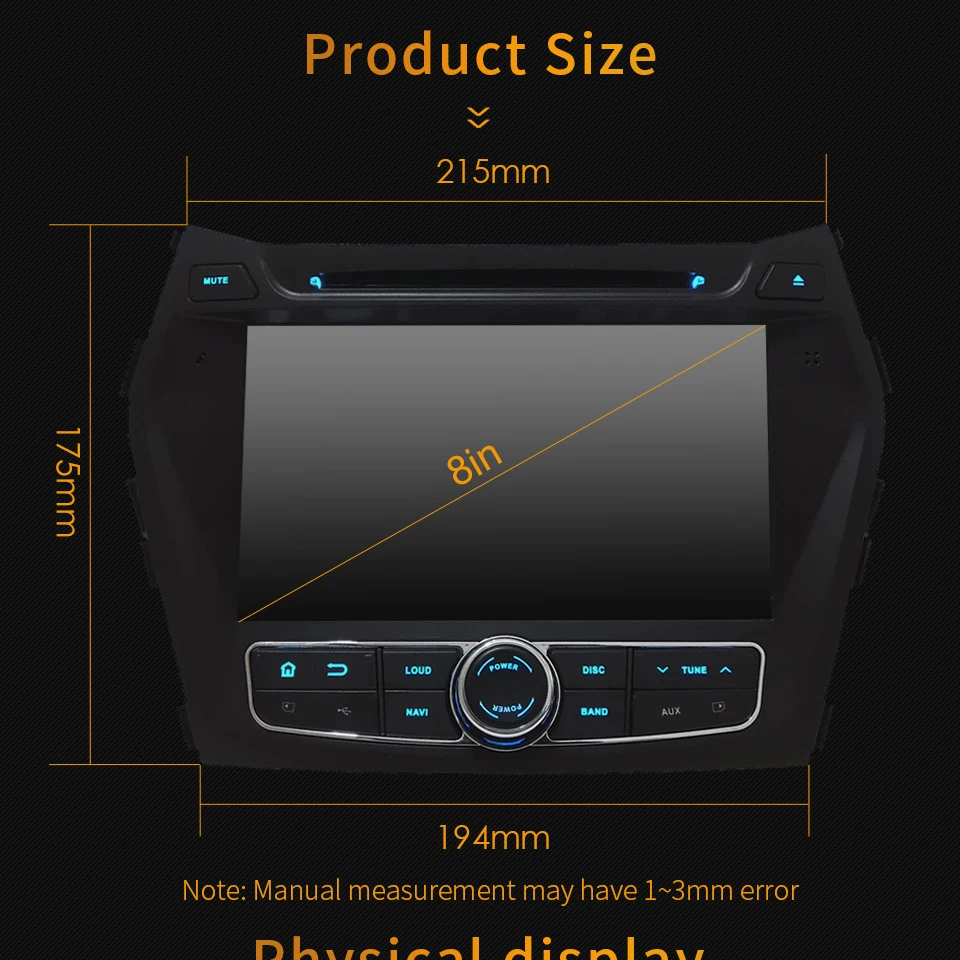 Best KLYDE 8" 4G WIFI Octa Core PX5 Android 8.0 4GB RAM 32GB ROM Car DVD Multimedia Player Stereo For Hyundai IX45 Santa FE 2013-2016 5