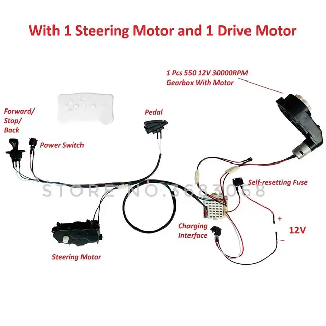 Children Electric Car DIY Modified Wires and Switch Kit,with 2.4G