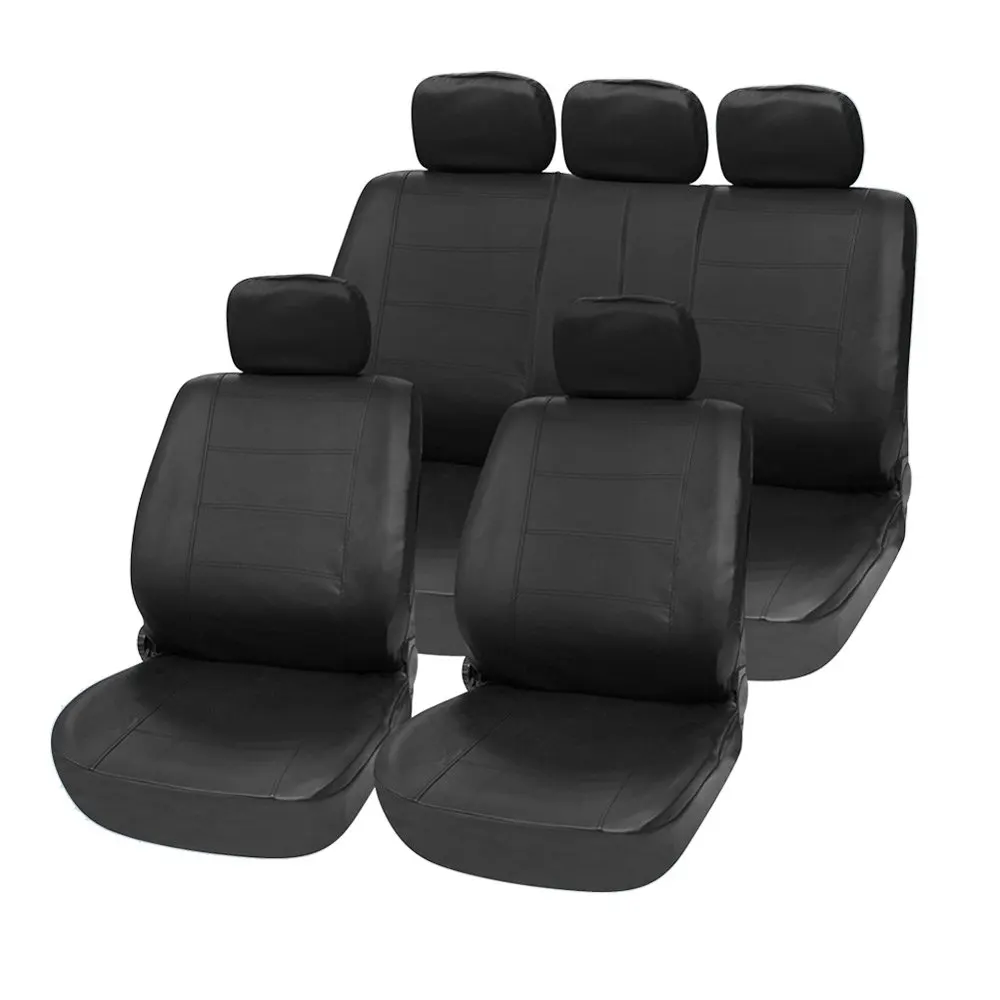 PU Leather Car Seat Cover Set Slightly padded Comfortable Breathable