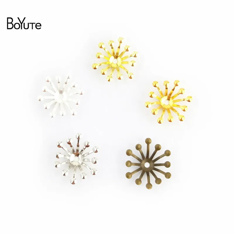 BoYuTe 100Pcs 10MM 13MM Metal Flower Bead Caps Diy Hand Made Jewelry Accessories (3)
