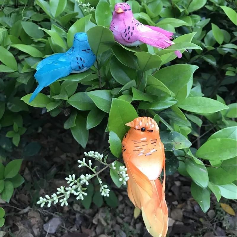 Many Types Fake Craft Birds Artificial Foam Feathers Mini Bird,Decoration Mariage Table,Birthday Party Decorations Kids,Wedding