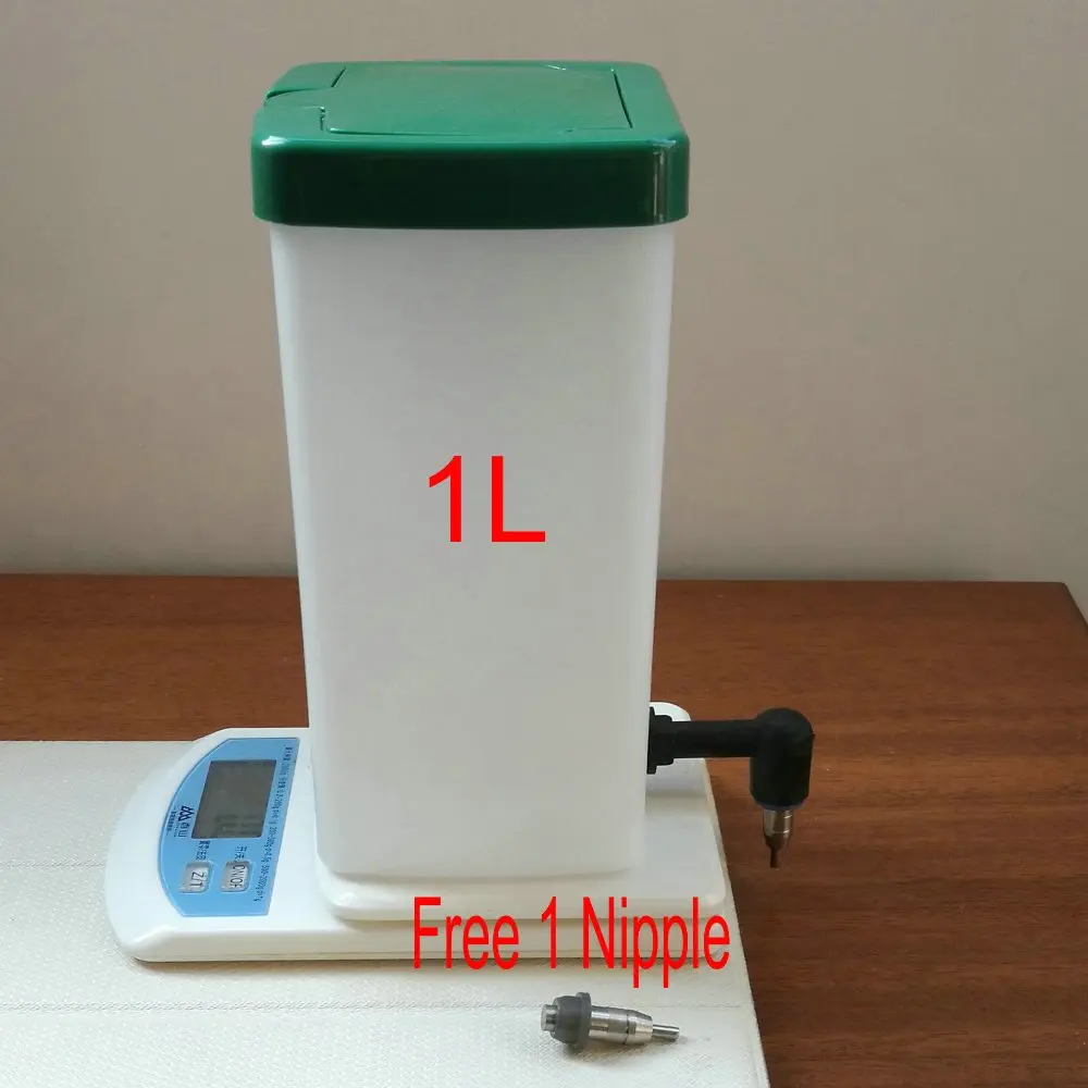 

1X 1LT Bucket And 2X Push Poultry Nipple Drinkerer Chicken Bird Quial Rabbit Mouse