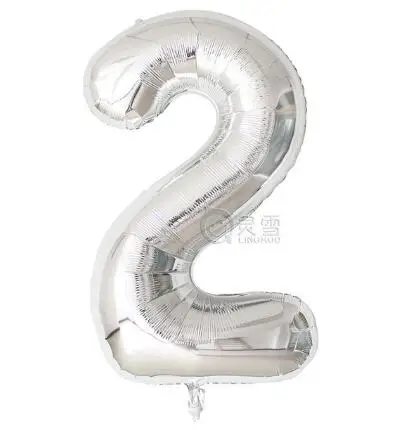 Гигантский! Большой размер 40 дюймов Золото Серебро номер 0-9 Фольга Гелий воздушные шары на день рождения вечерние Декор поставки надувные шары игрушки - Цвет: F-sliver