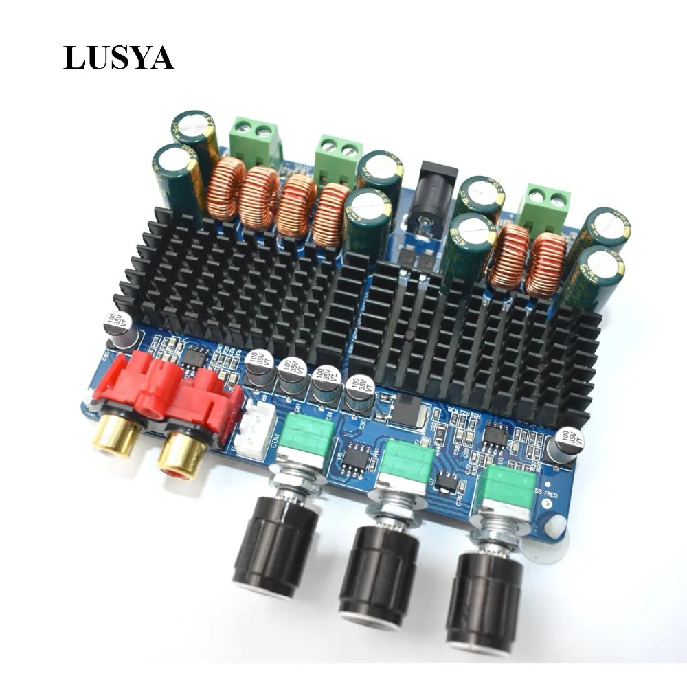 

Lusya TPA3116 2.1 Channel Digital Amplifier Board 50W*2 100W Subwoofer Audio Amplifiers DC12-26V For 4-8Ohm Speakers T0464