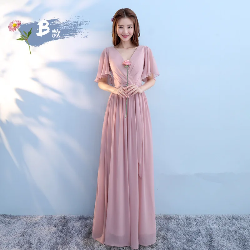 Розовое Элегантное свадебное платье подружки невесты улучшенное китайское женское длинное тонкое Qipao сексуальное длинное шифоновое платье Qipao Vestidos