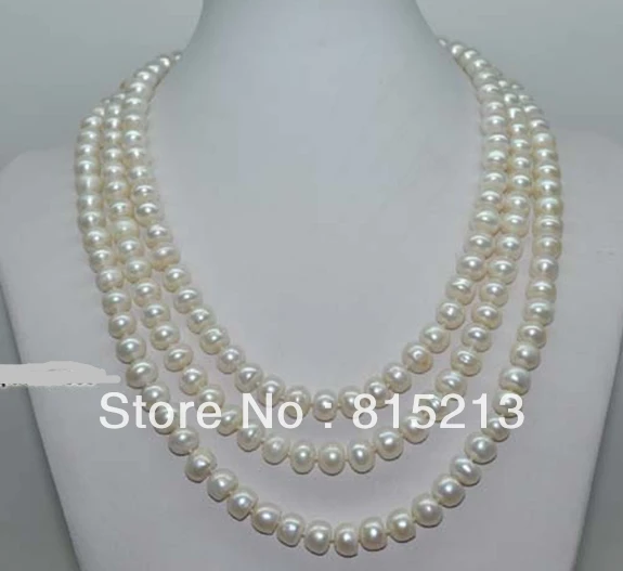 

FREE SHIPPING A805 Free P&P 48" 9mm white flat freshwater pearl necklace 28% Discount HOT HOT sell