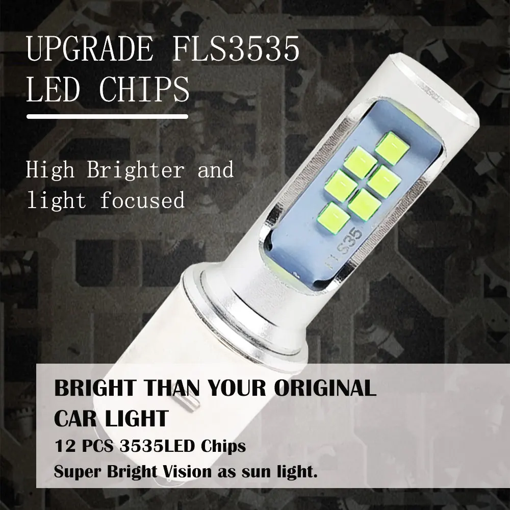 Фара для мотоцикла H6 BA20D светодиодный Canbus 12SMD 1200LM Дальний свет фара скутера