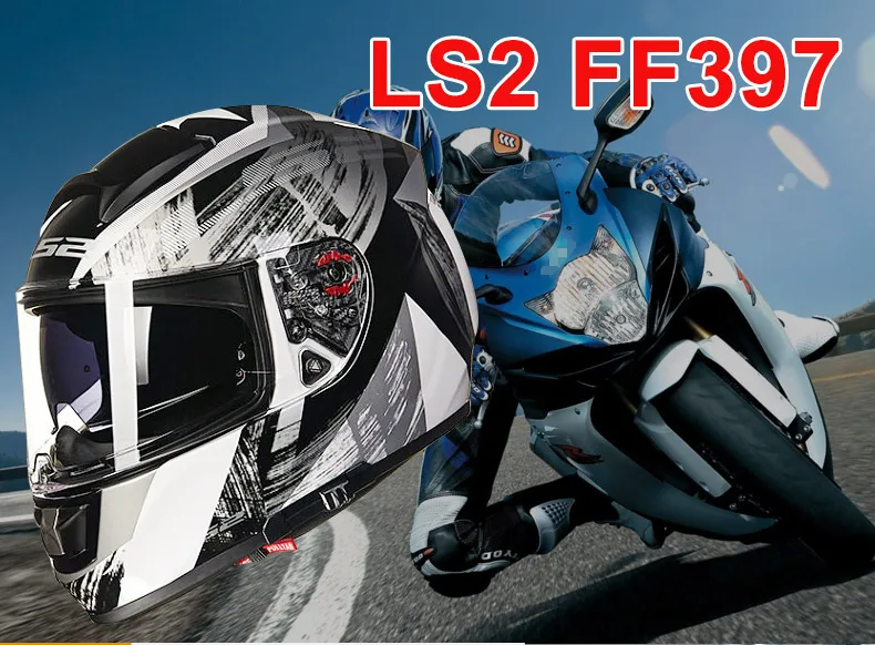 LS2 FF397 стекловолокно полное лицо moto rcycle шлем двойной солнцезащитный объектив мото шлемы Встроенный Bluetooth Слот гоночные мото шлемы