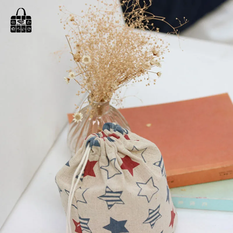 Stars printed 100% cotton bag Travel Accessories Clothes underwear shoes kids toy Storage Pouch Luggage Packing Organizers bag