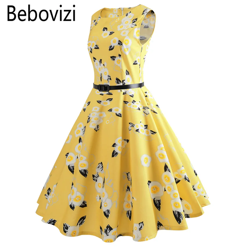 Bebovizi 2018 Yellow Color Audrey Hepburn Elegant ...