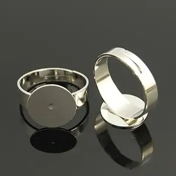 

Brass Pad Ring Bases, Lead Free, Cadmium Free and Nickel Free, Adjustable, Platinum Color, about 3~4.5mm wide, 18mm inner