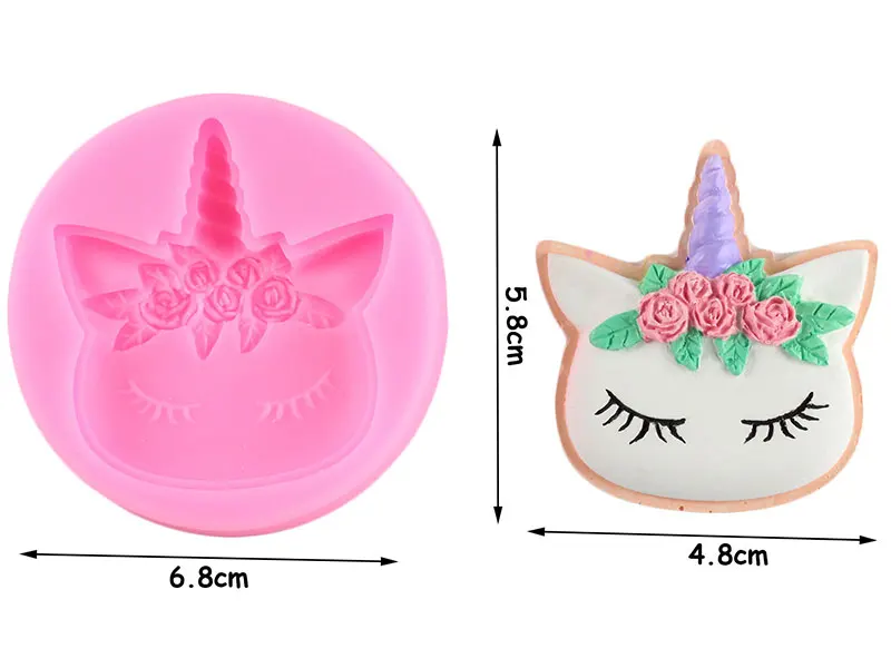 Силиконовая форма единорога для кекса, печенья, выпечки, помадки, формы для украшения торта на день рождения, инструмент для конфет, глина, форма для шоколадной мастики