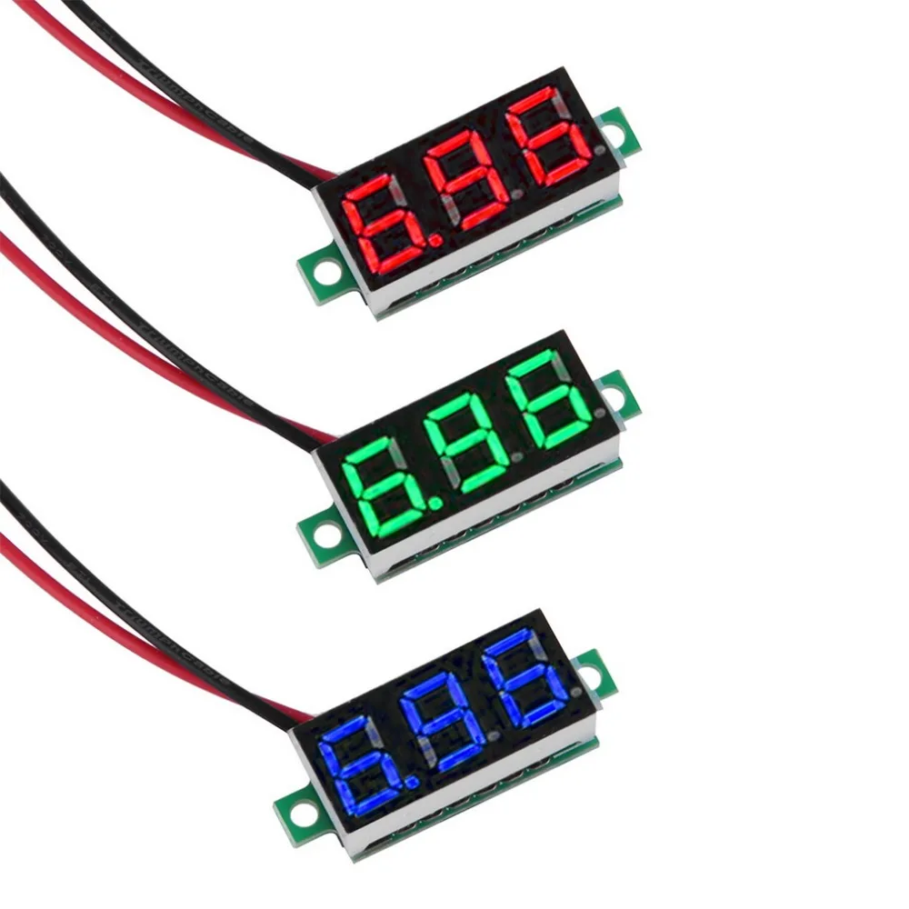 Сток новинка 2016 DC 3-30V 0,36 "2 провода светодиодный цифровой дисплей вольтметра вольтметр для напряжения автомобильного мотора зеленого цвета