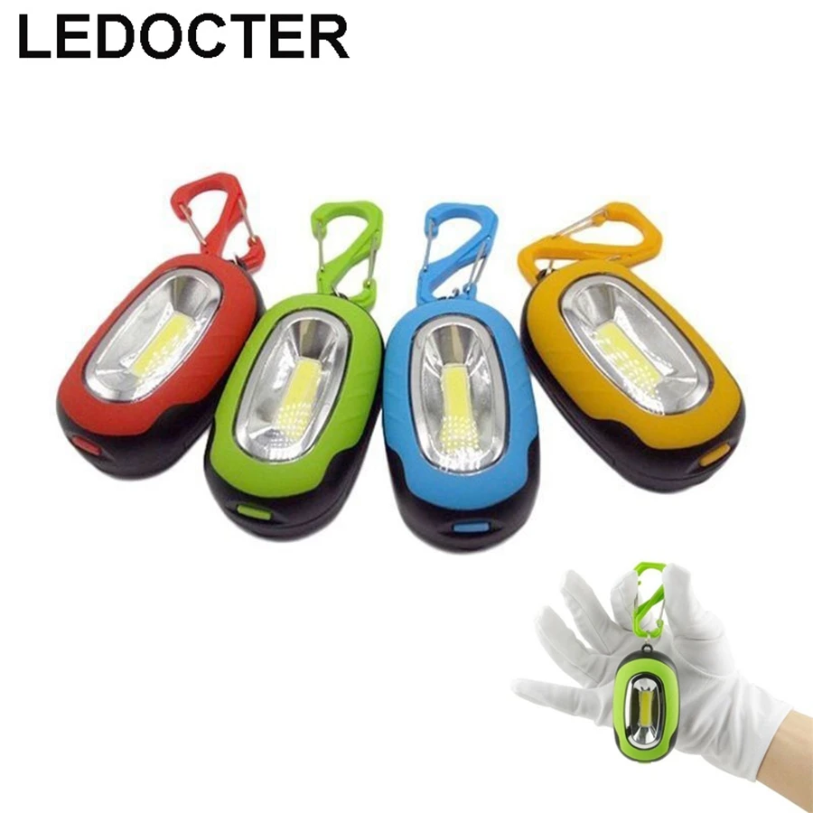 3*AAA Pocket Mini COB LED Keychain Flashlight 3 Modes Small Keyring
