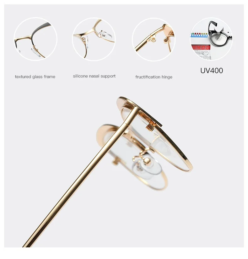 Brand Design Women Cat Eye Glasses Eyeglasses Retro Cat Eye Optical Clear Transparent Lens Metal Frame Decorative Glasses UV400