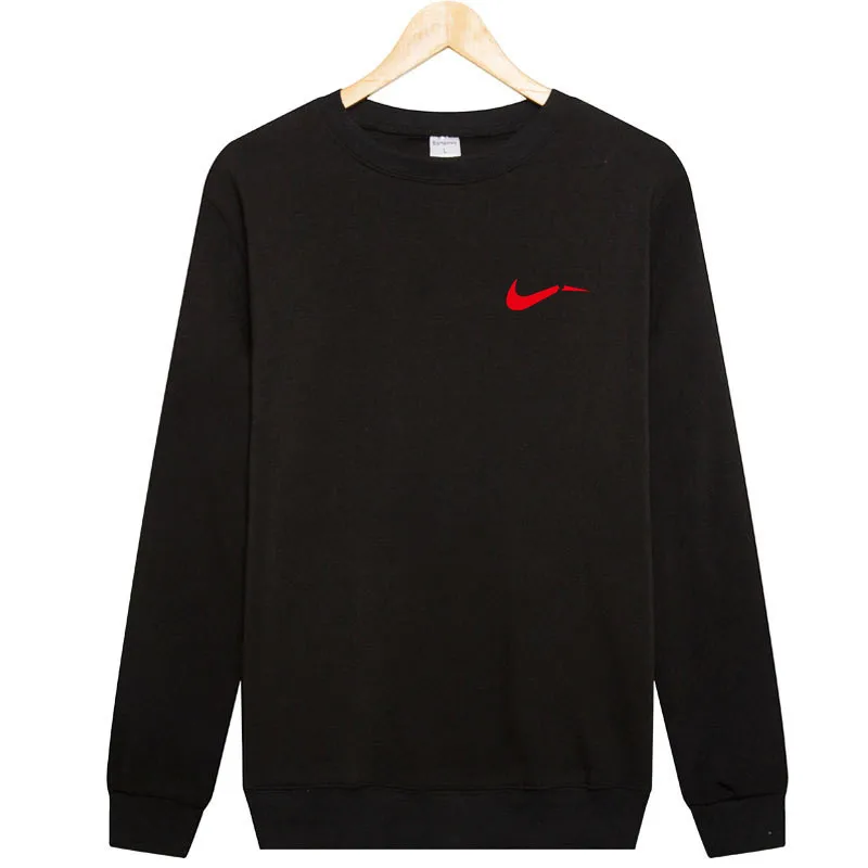 

2019 Fashion Sweatshirt Men's New Spring Leisure Street Slim Fit plus Size Sportswear, Black Leisure Crewneck Sweatshirt