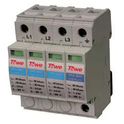 TOWE AP B65 3 P + N трехфазный протектор перенапряжения, 3 + 1 защищать режим с NPE протектор перенапряжения