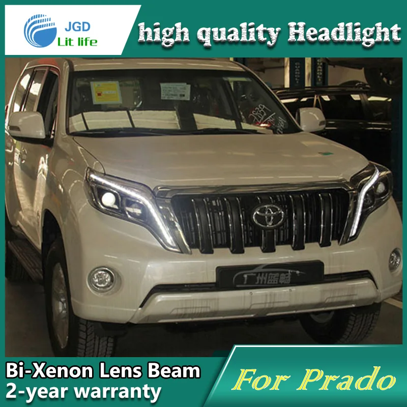 

Car Styling Head Lamp case for Toyota Prado 2010-2015 LED Headlights DRL Daytime Running Light Bi-Xenon HID Accessories