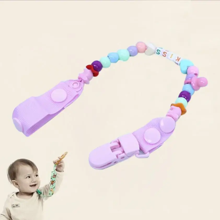 

BABY Clips Pacifier baby pacifier chain clips Holder Funny Colorful Baby Beads Pacifier Wonderful