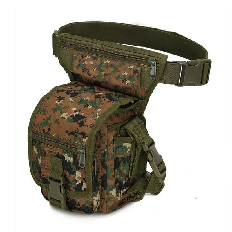 Molle сумка для ног Военная тактическая поясная сумка для ног походная охотничья походная велосипедная Водонепроницаемая поясная сумка - Цвет: Jungle Digital