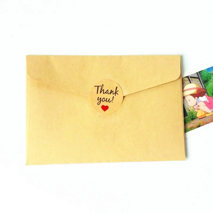 Adesivo para Produtos Artesanais com Amor Lote Obrigado Coração Redondo Papel Kraft Selo Adesivos Lable Atacado 500 Pçs - 5 Cheap Adesivos