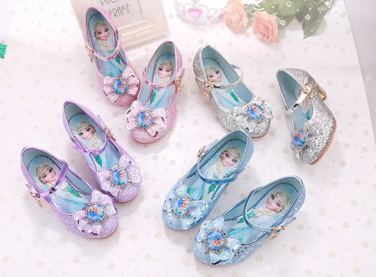 Disney мультфильм детская обувь для девочек на высоком каблуке туфли принцессы Aisha Замороженные мультфильм бабочка обувь для торжеств обувь для девочек