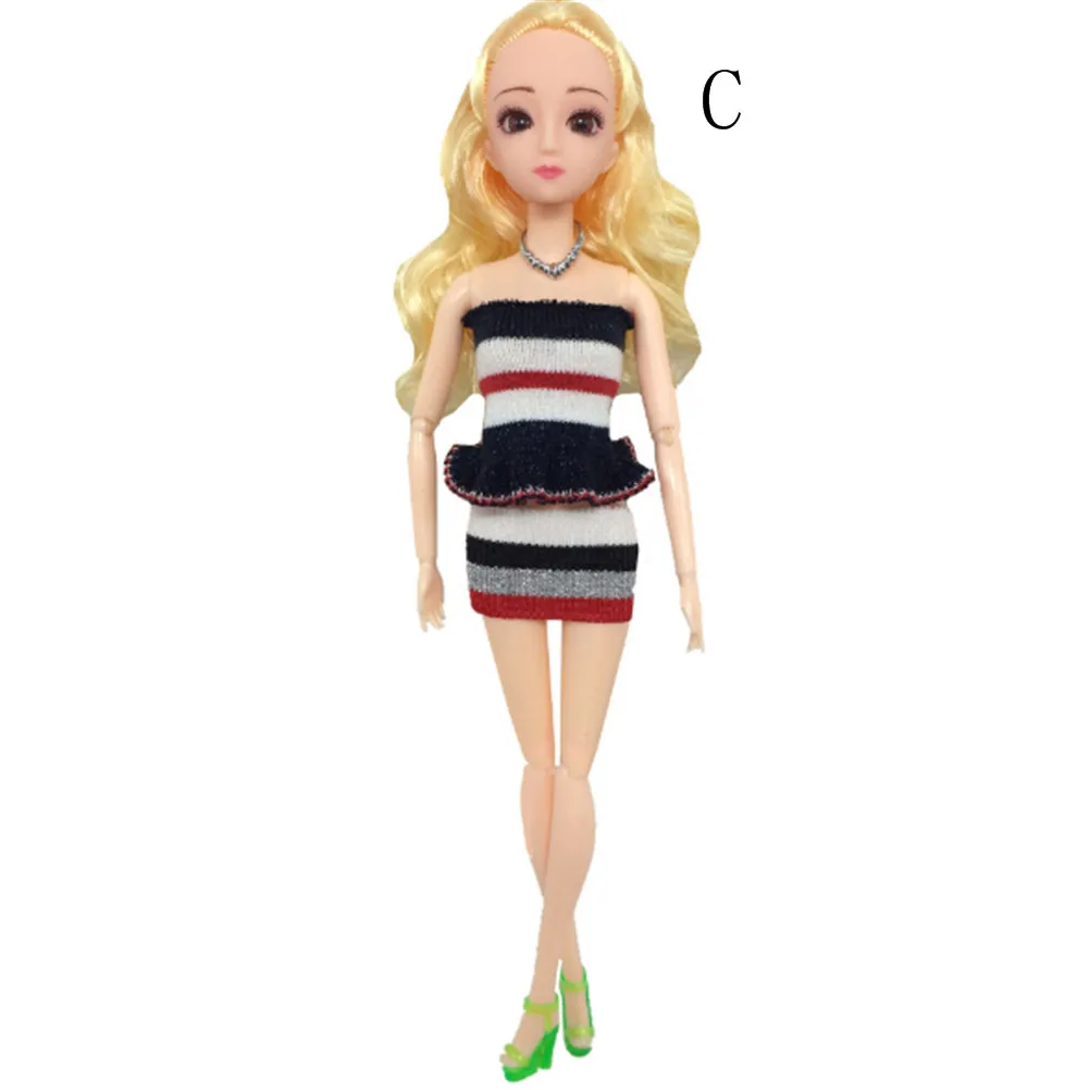 2Pcs Handmade Fashion Girl Doll Wool Sweater Outfits for 12inch Dolls Accs