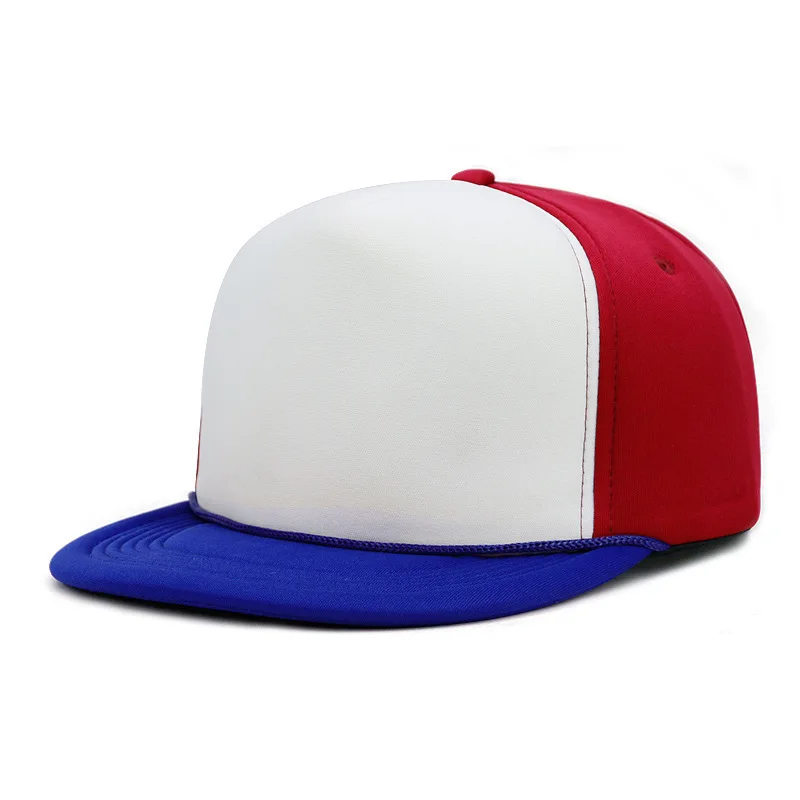 Толщина губка сплошной цвет Snapback cap s Мужская хип-хоп панк-рок BBoy кепки с плоским козырьком Регулируемый логотип индивидуальные простые бейсболки - Цвет: Blue white red