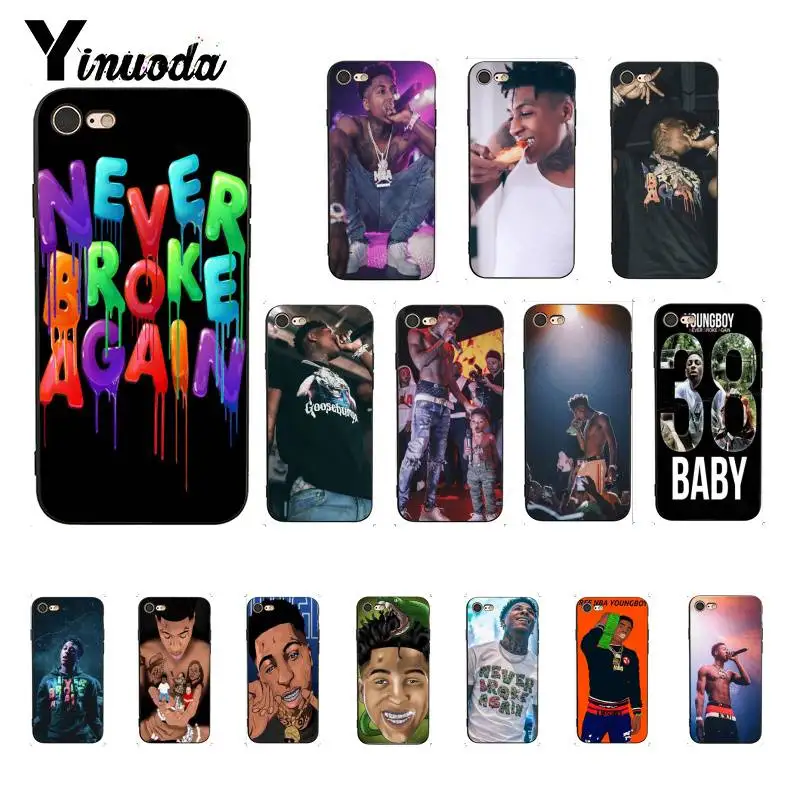 

Yinuoda Youngboy Never Broke Again Merch Soft black Phone Case for iPhone 6S 6plus 7 7plus 8 8Plus X Xs MAX 5 5S XR