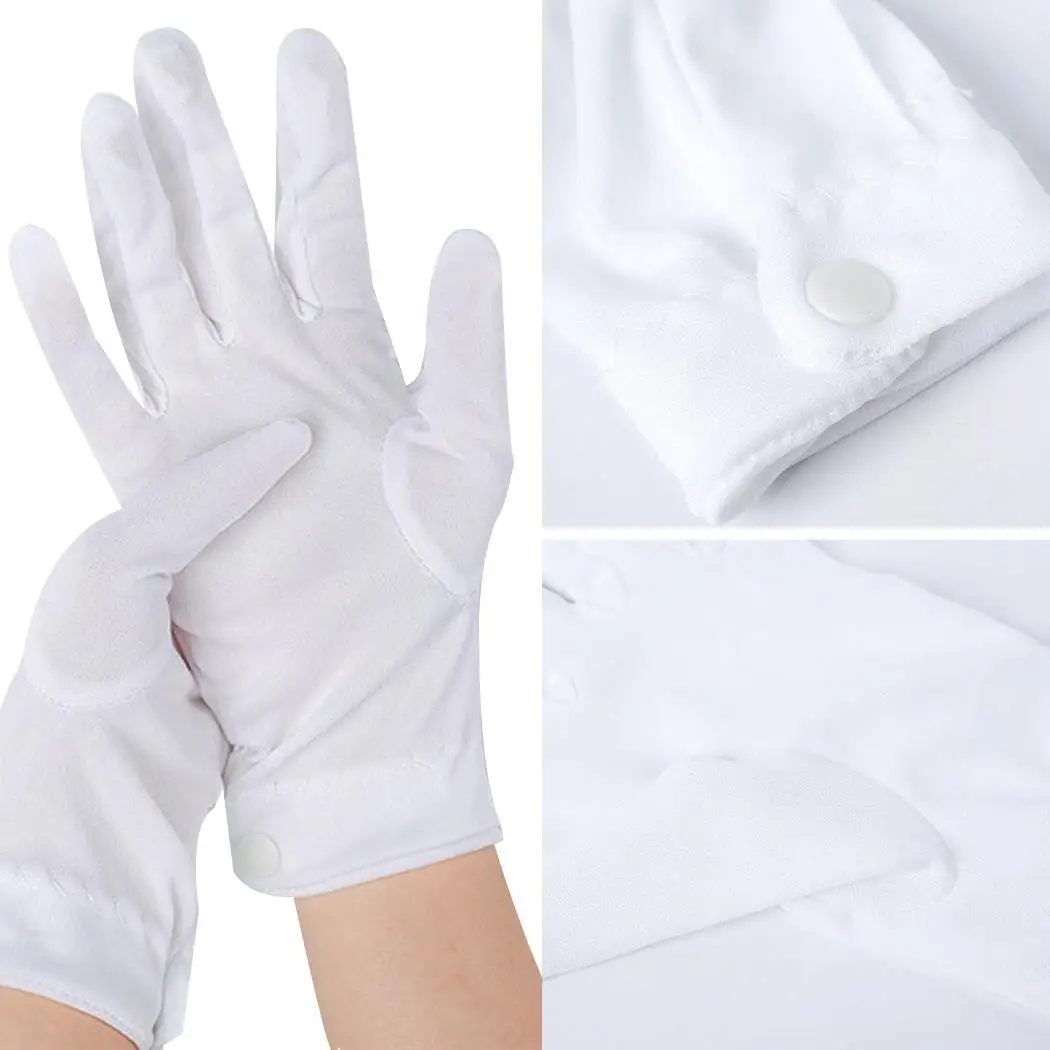 1Pair White Etiquette Gloves Formal Tuxedo Honor Guard