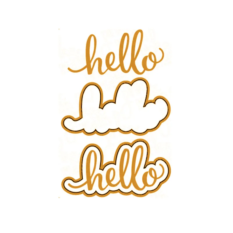 

YaMinSanNiO Hello Letters Metal Cutting Die for DIY Scrapbooking Card Album Embossing Crafts Cut New Craft Template Stencils